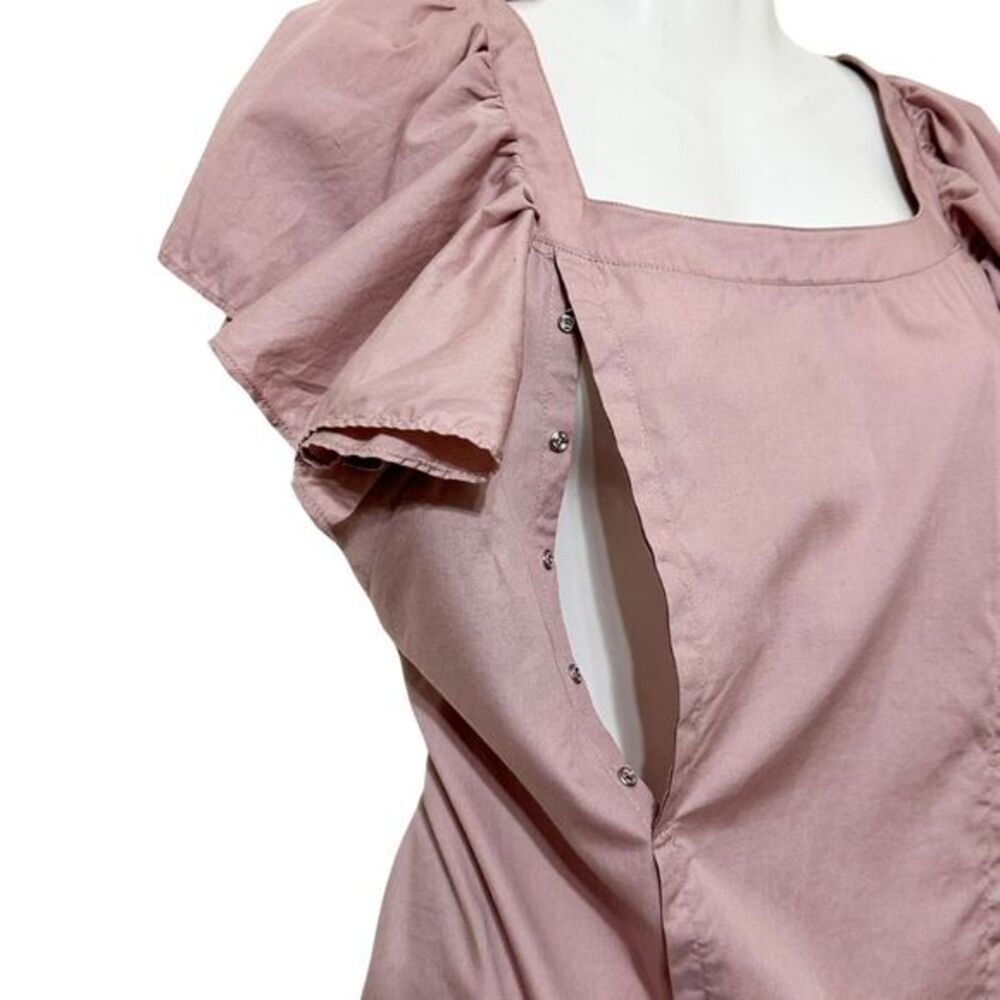 Teat & Cosset Pink Mauve Pink Maternity Dress w/ Flutter Sleeves Medium Spring - Picture 2 of 7